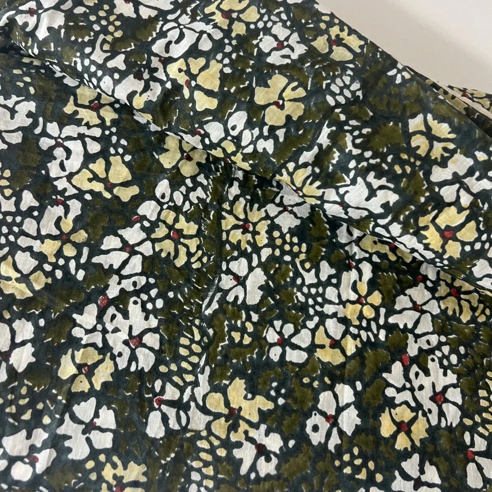 Le Monde Sauvage Paris 1970 Floral Geometric TableCloth Cotton 72 x 108
